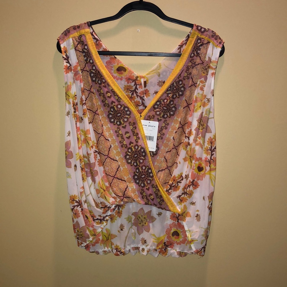 Free people Ivory Combo Blouse